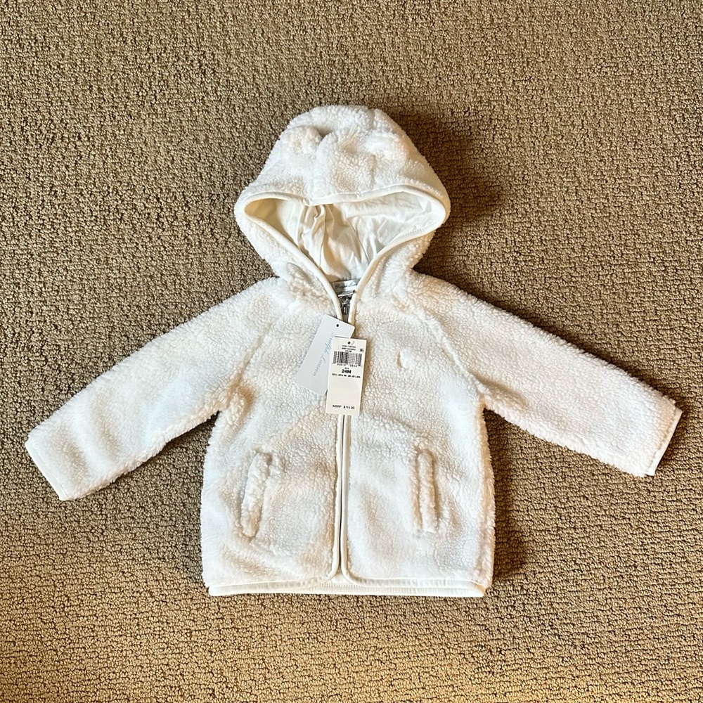 🖤 Ralph Lauren Cream Fleece Jacket 24M